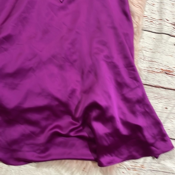 NWT Aidan Mattox Magenta Purple Satin Cowl Neck Cocktail Midi Dress - Picture 9 of 13